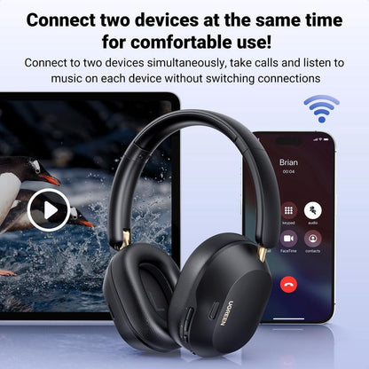 UGREEN Wireless Bluetooth 5.4 Headphone, Hi-Res Certified Noise Cancellation Headset with 3D Spatial Audio, 75 Hours Long Battery Life, Foldable Headphone, Computer Gaming Electronic Earbud