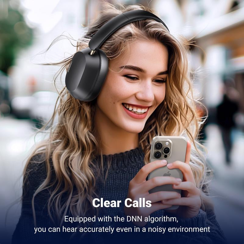 UGREEN Wireless Bluetooth 5.4 Headphone, Hi-Res Certified Noise Cancellation Headset with 3D Spatial Audio, 75 Hours Long Battery Life, Foldable Headphone, Computer Gaming Electronic Earbud